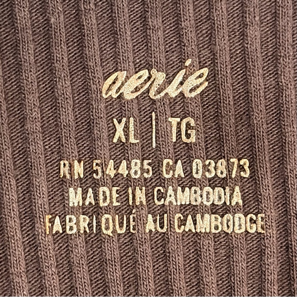 Aerie Chocolate Ribbed Tank Top - Picture 5 of 6